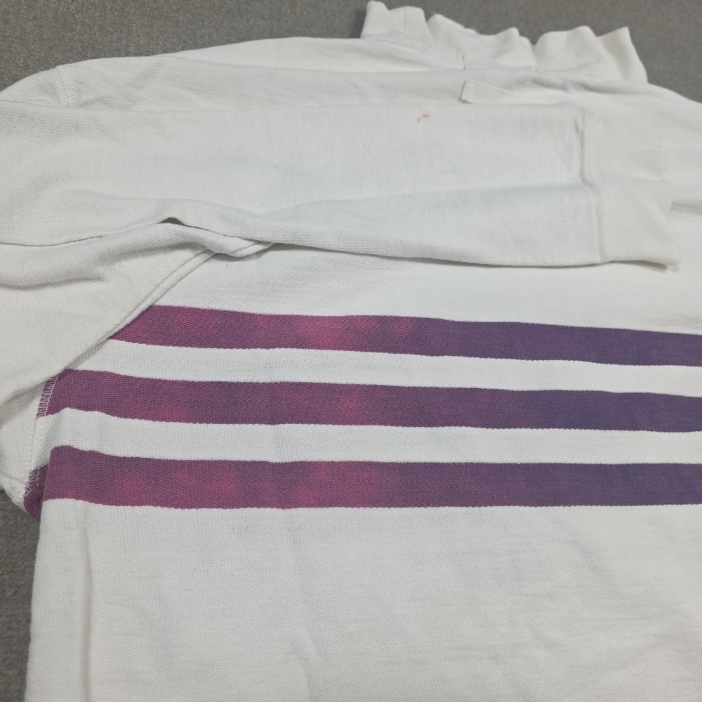Vtg Nautica Yacht Club Embroidered Crewneck Sweatshirt 90s White Purple Pullover - Picture 12 of 15
